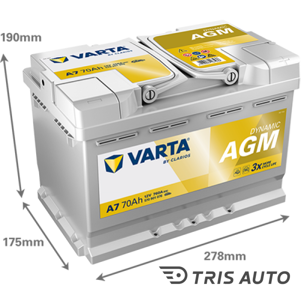 VARTA AGM 760A 70.0 A/h